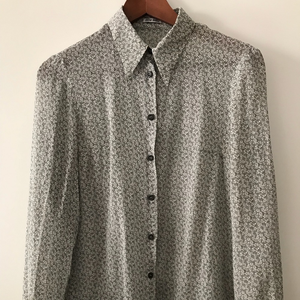 MiuMiu button down silk blouse